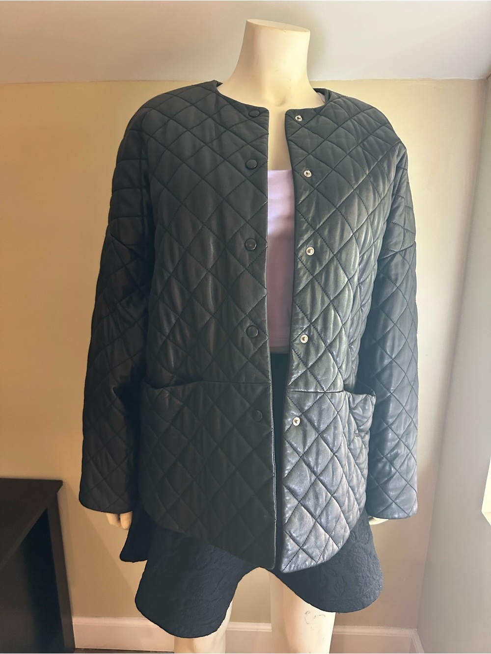 ✨ TOTÊME Quilted Leather Jacket